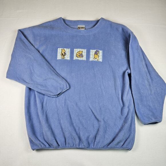 Vintage 90s Winnie The Pooh Sweatshirt Disney World Embroidered Patch Womens L - Picture 14 of 14
